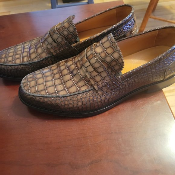 Marc Nolan Abe brown crocskin vegan size 13 - Picture 2 of 10